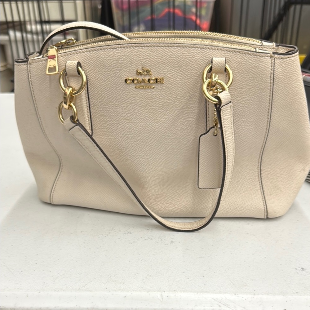Coach Cream Leather Shoulder Bag